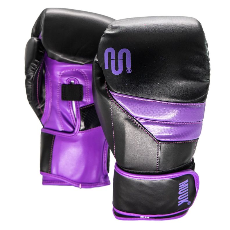 Guante De Box Muuk Pu K.O. Negro-Purpura Talla 10 onzas-1