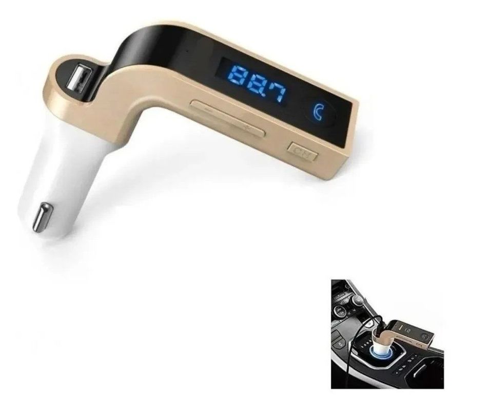 Receptor Transmisor Auto Radio Bluetooth Audio Cargador Usb-3