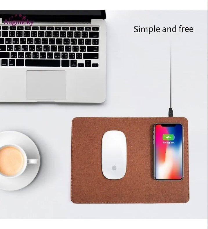 Mousepad Cuero 10v Con Cargador Inalámbrico-5