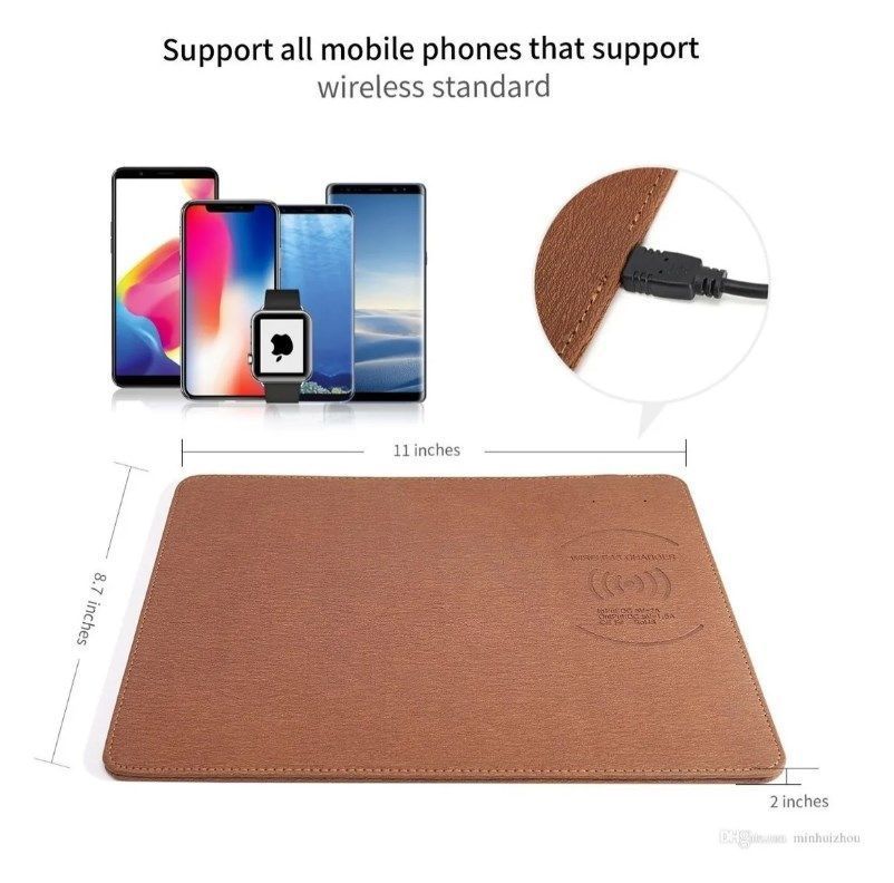 Mousepad Cuero 10v Con Cargador Inalámbrico-2