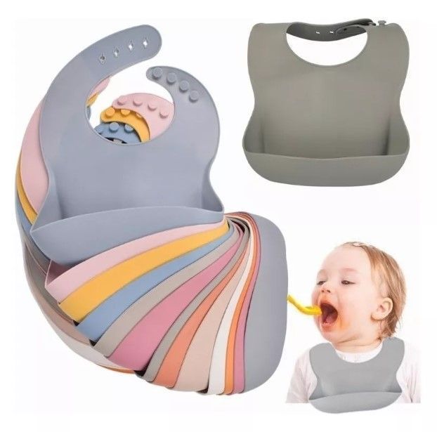 Set Comida Bebé Silicona Babero Tenedor Cuchara Va-4