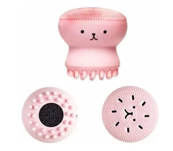Cepillo De Limpieza Facial Pulpo Esponja Exfoliante Silicona-0