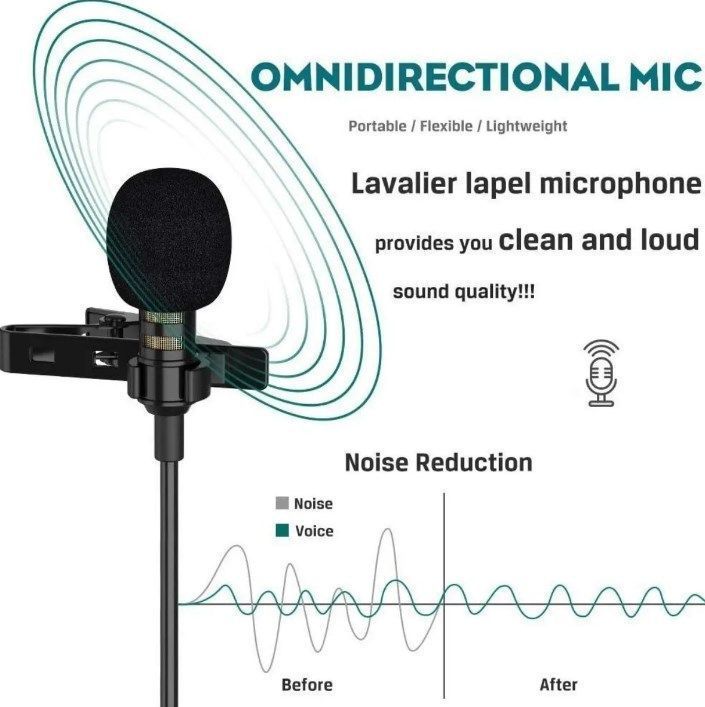 Micrófono Condensador Lavalier Solapa Para Lightning +aux3.5-6