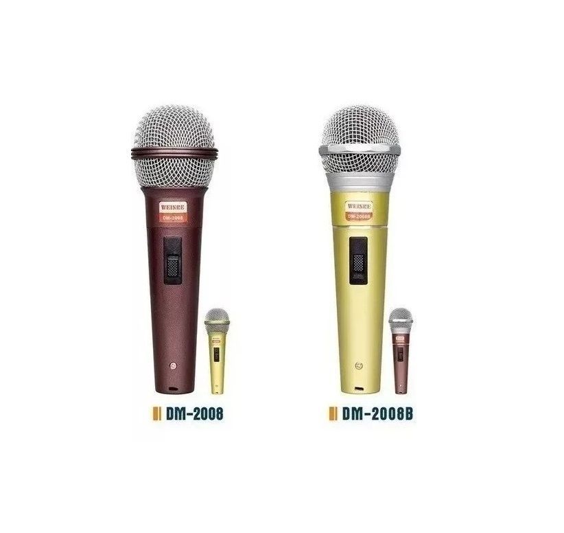 Pack 2 Micrófono Dinámico Profesional Alámbrico Karaoke Audio-1