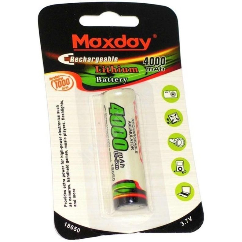 Pila Batería Recargable Litio 18650 Maxday 4000mah Linterna-2