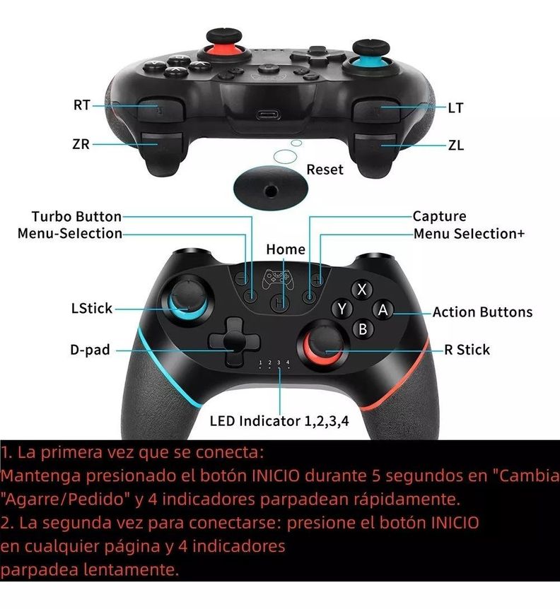 Control Inalámbrico Mando Gamepad Compatible Nintendo Switch-6