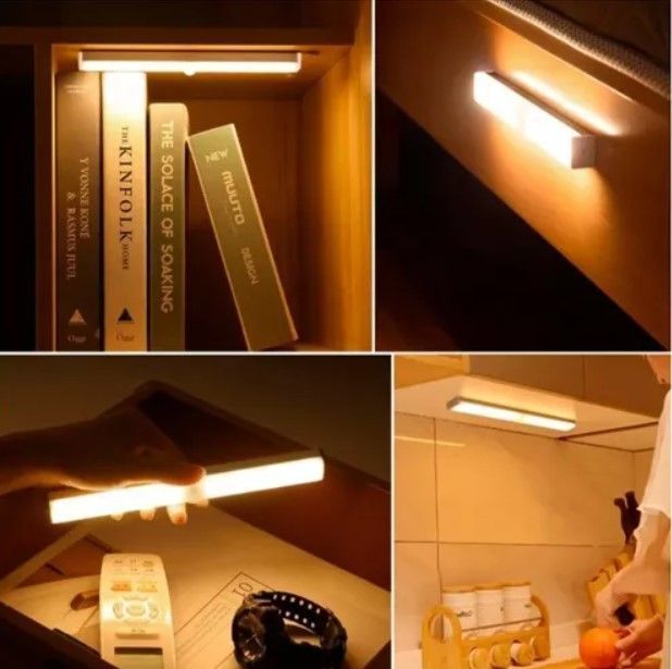 Luz Led Recargable Sensor Movimiento 21cm Lámpara -3