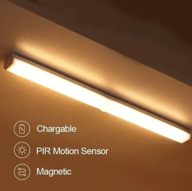 Luz Led Recargable Sensor Movimiento 21cm Lámpara -5