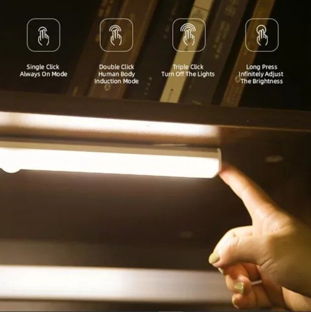 Luz Led Recargable Sensor Movimiento 21cm Lámpara -7