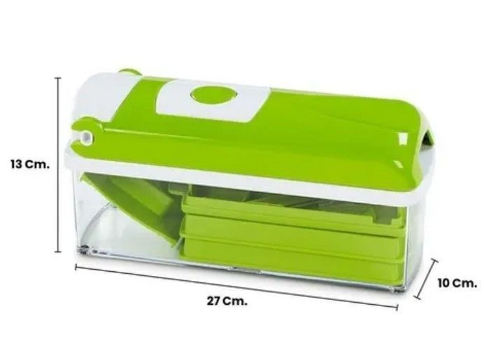 Picador Frutas Verduras Vegetales Rallador Cortador Multiuso-4