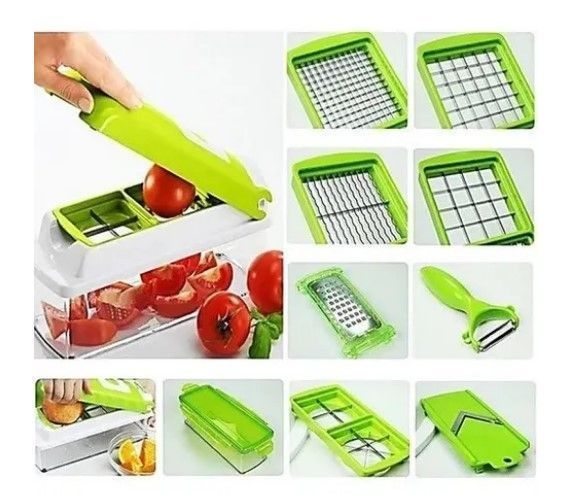 Picador Frutas Verduras Vegetales Rallador Cortador Multiuso-5
