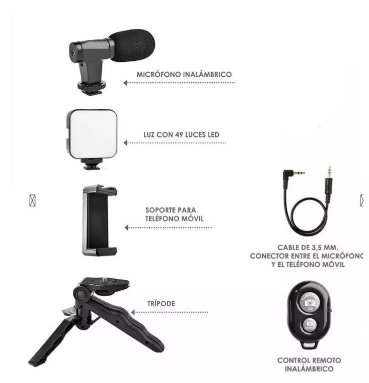 Kit Grabar Video Estabilizador Cámara Reflex Trípode Celular-2