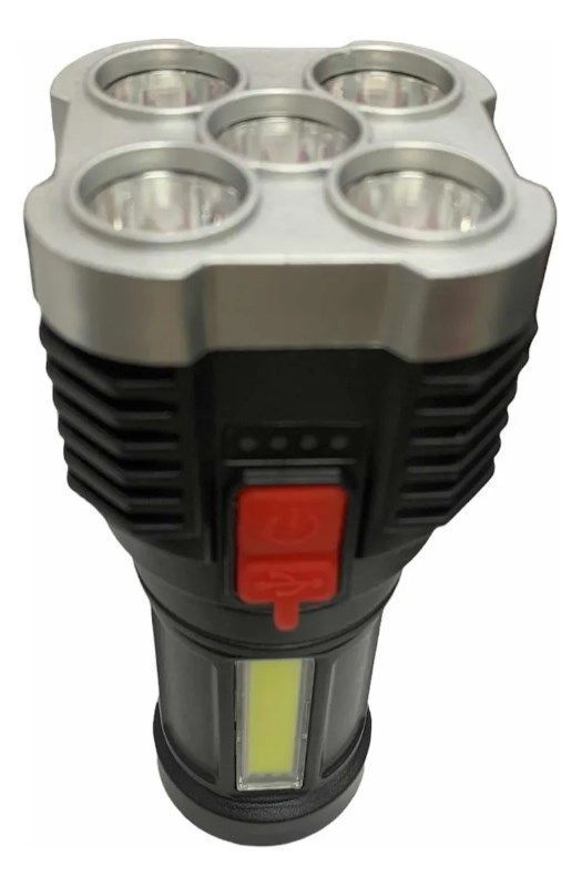 Linterna Recargable De Mano De 5 Focos Usb T10-0