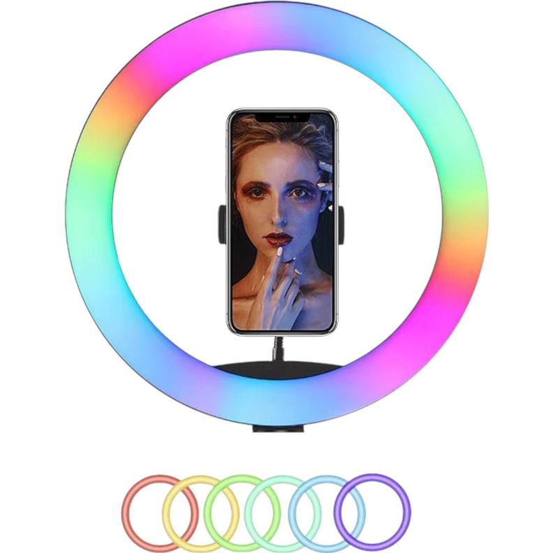 Aro Luz Colores Regulable LED RGB Selfie Soporte Celular IRM-1