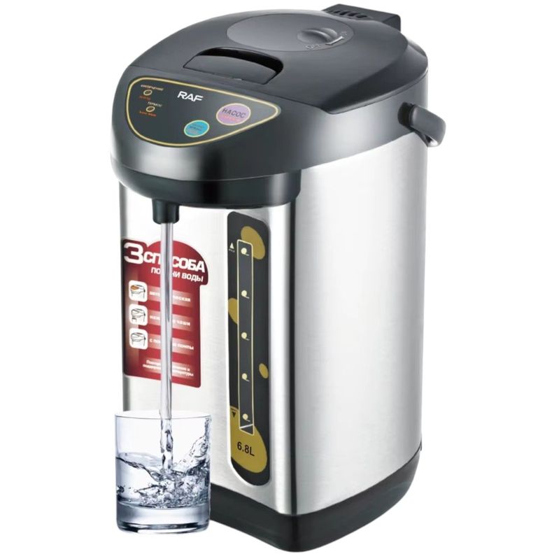 Hervidor Agua Eléctrico Tetera Acero Inoxidable 6.8L RAF-0