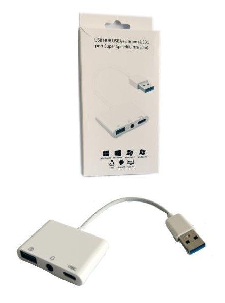Adaptador Hub 3 En 1 Usb A Usb-c Auxiliar 3.5mm Usb3.0Adaptador Hub 3 En 1 Usb A Usb-c Auxiliar 3.5mm Usb3.0-2