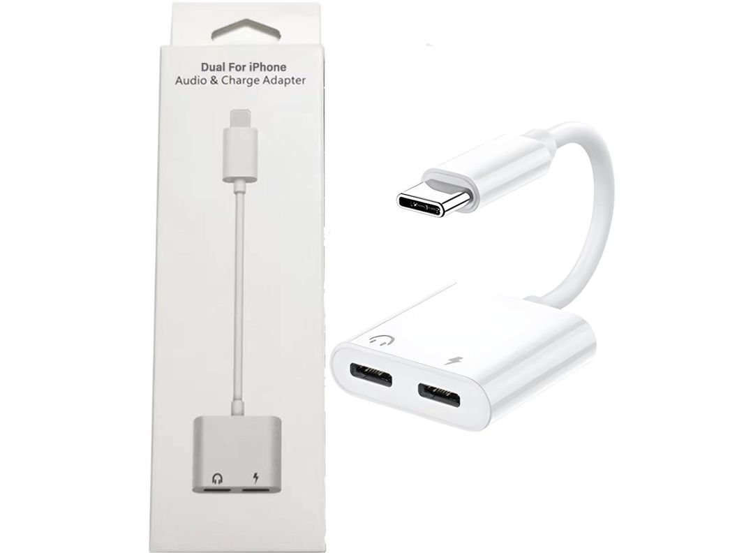 Adaptador Convertidor Conector 2 en 1 Audio TypeC 3.5mm IRM-1