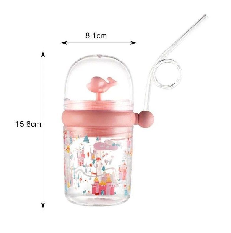 Botella Termo Chico Infantil Beber Agua Niño 250 Ml Bombilla-1