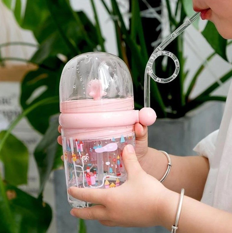 Botella Termo Chico Infantil Beber Agua Niño 250 Ml Bombilla-3