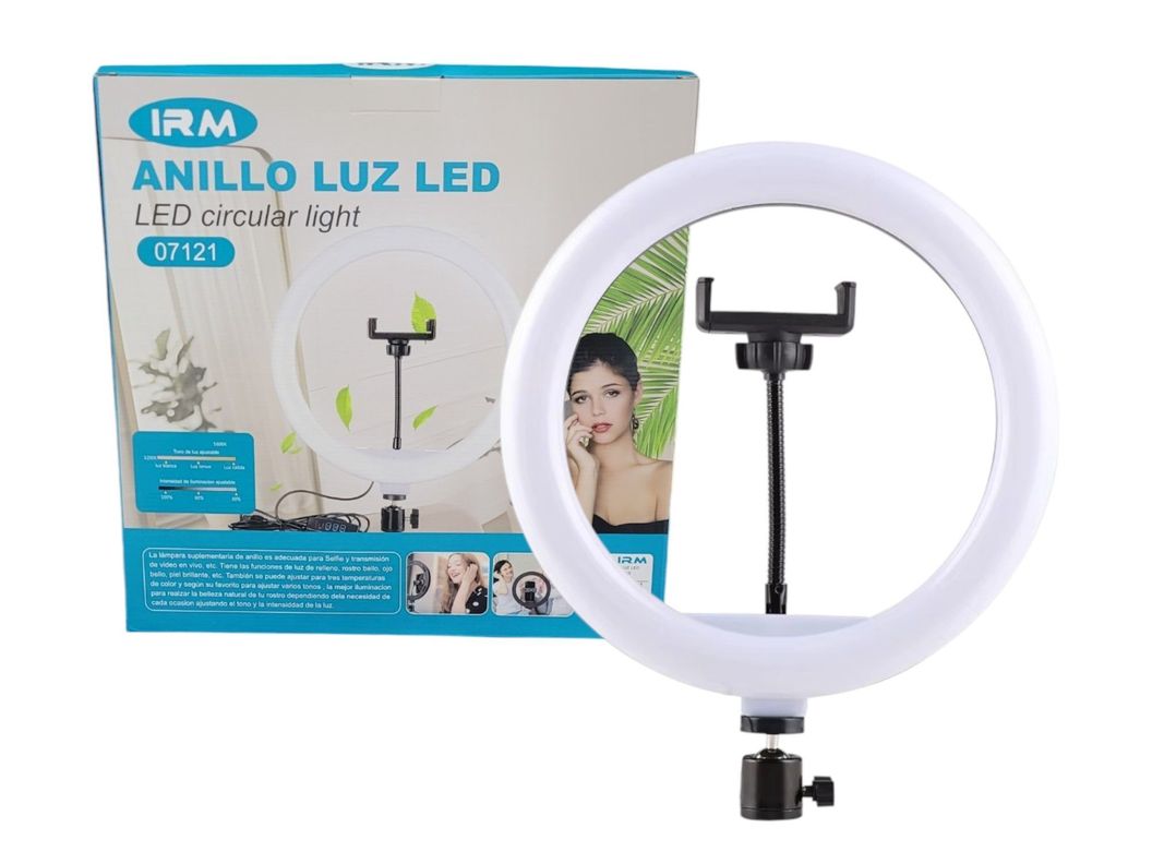 Aro Luz LED Circular Profesional Luz Calida Fria Selfie IRM-1
