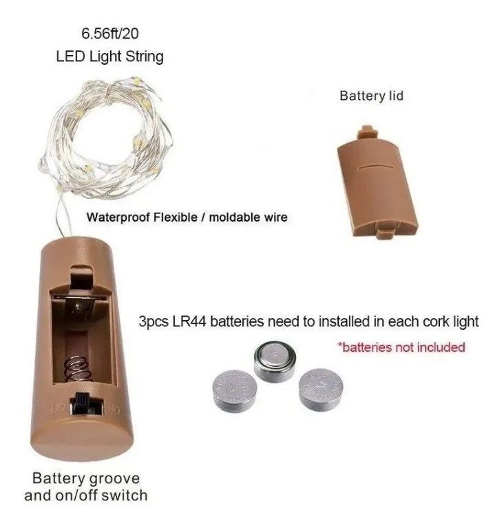 Luces Corcho Hada Alambre Micro Led Decoracion-2