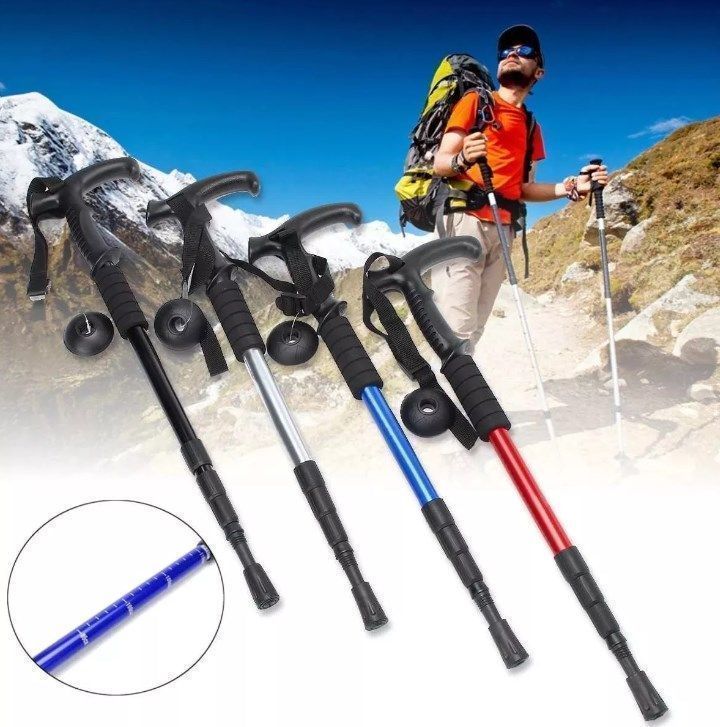 Bastón Senderismo Trekking 3 Tramos Regulable Mango Antishoc-1