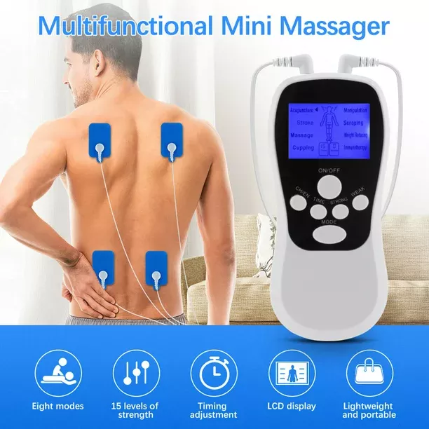 Masajeador Eléctrico Estimulante Alivia Dolor 4 Parches-1