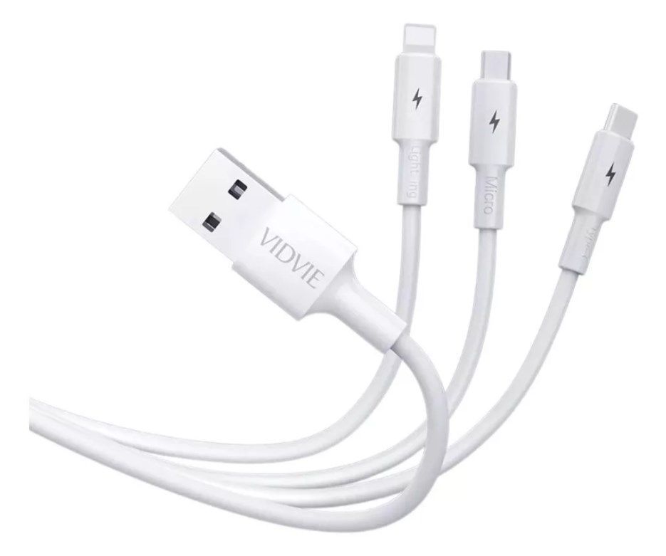Cable Triple Carga Rápida Micro USB Tipo C Lightning 3 en 1-0