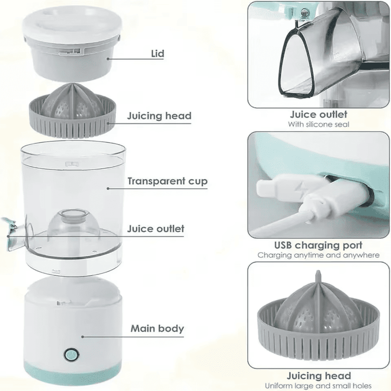 Extractor Jugos Licuadora Eléctrica USB Recargable Portátil-5