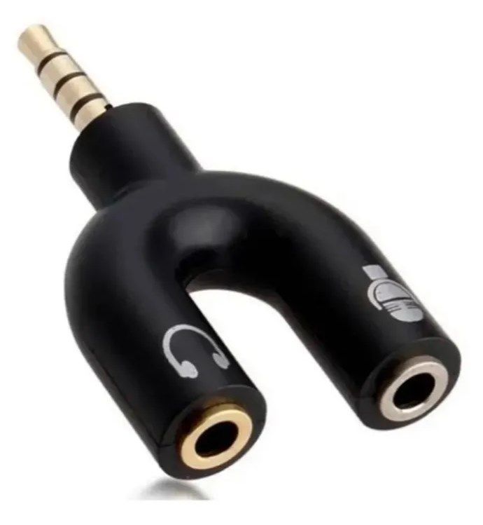 Splitter 3.5mm Adaptador Audio Plug Microfono Audifono Pc-0