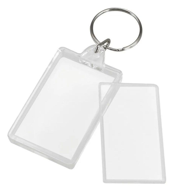 Pack 50 Llaveros Acrílico Rectangular Portafoto Publicitario-1