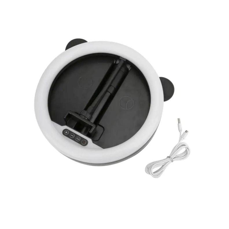Aro Luz Led Plegable Soporte Celular Mesa Orejas Oso 28cm-1