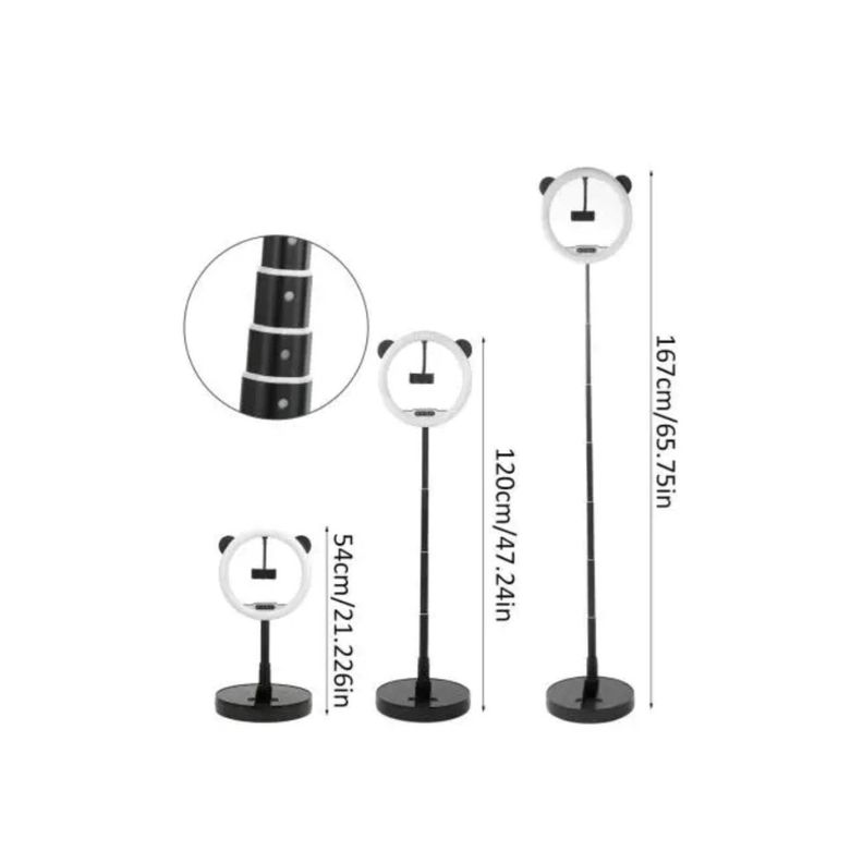 Aro Luz Led Plegable Soporte Celular Mesa Orejas Oso 28cm-3