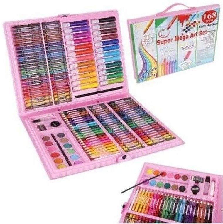 Set Maleta Arte 168 Piezas Lápices Pintura Colorear Dibujar-1