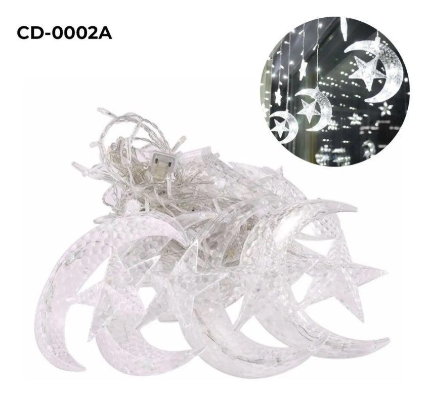 Luces Estrella Luna Guirnalda 138 Led Color Enchufe 2,5 Mts-1