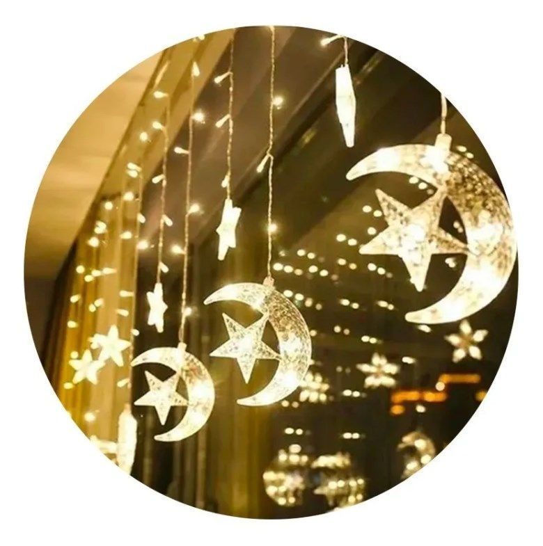 Luces Estrella Luna Guirnalda 138 Led Color Enchufe 2,5 Mts-2