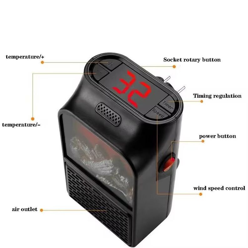 Calefactor Calentador Eléctrico Estufa 1000w Control Remoto-3