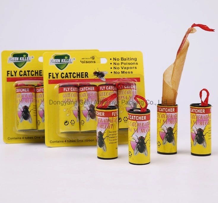 Pack 4 Cinta Atrapa Moscas Tubos Trampa Pegamento Insectos-4