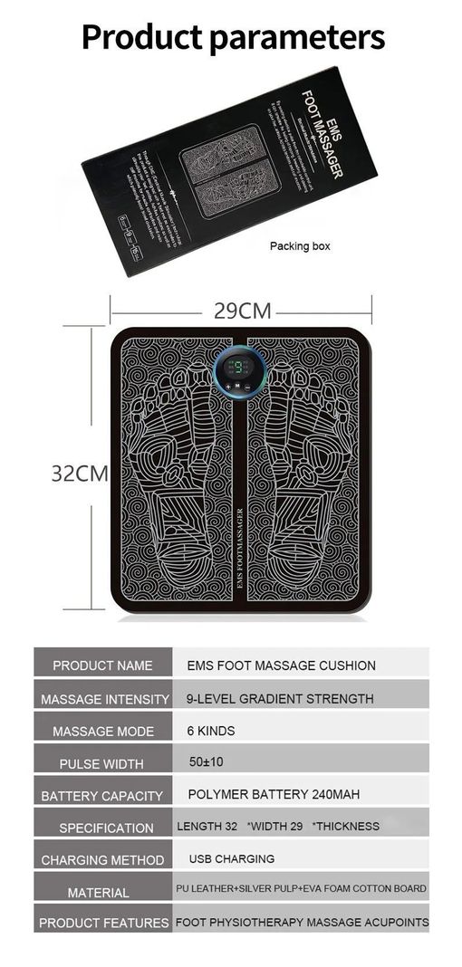 Masajeador Pies Eléctrico Usb Portátil Estimulador Muscular-5