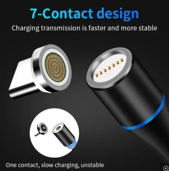 Cable Magnético Usb 3 En 1 Premium 1 Metro Carga Rapida 2.1a-1