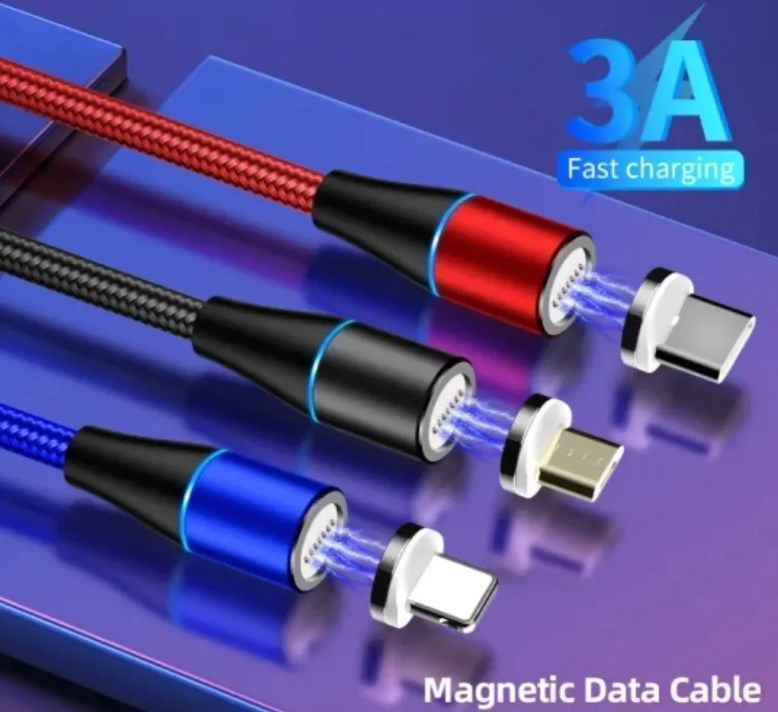 Cable Magnético Usb 3 En 1 Premium 1 Metro Carga Rapida 2.1a-4