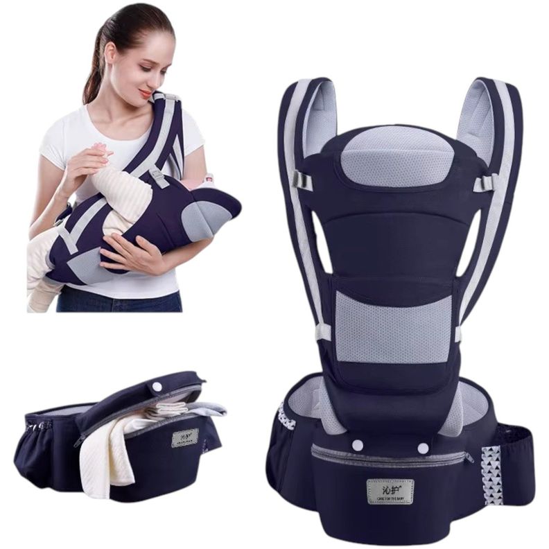 Cangurera Portabebés Ergonómico 3 en 1 Soporte Lumbar Seguro-1