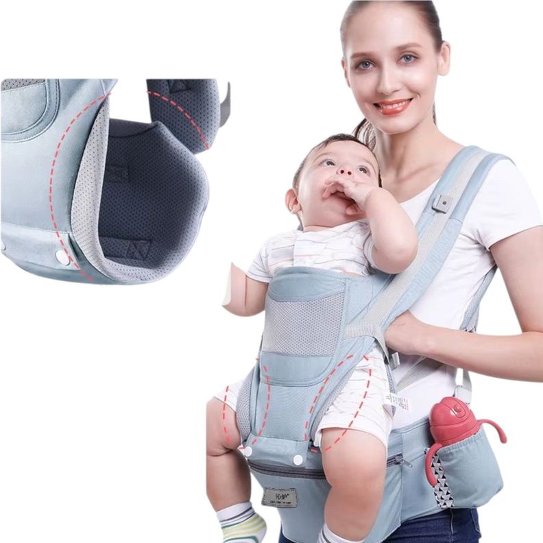 Cangurera Portabebés Ergonómico 3 en 1 Soporte Lumbar Seguro-5
