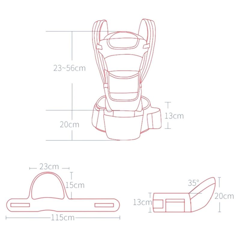 Cangurera Portabebés Ergonómico 3 en 1 Soporte Lumbar Seguro-7
