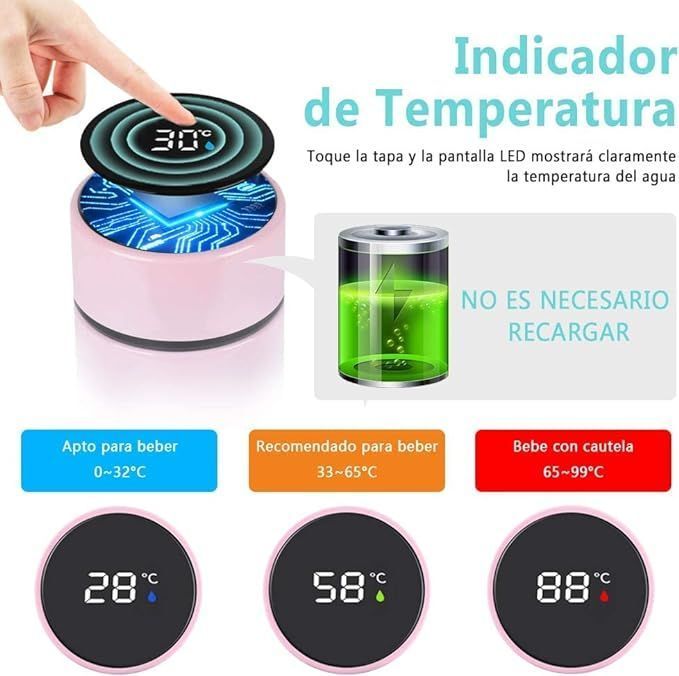 Termo Inteligente Vaso Agua Caliente Mug Termico Digital 500-6