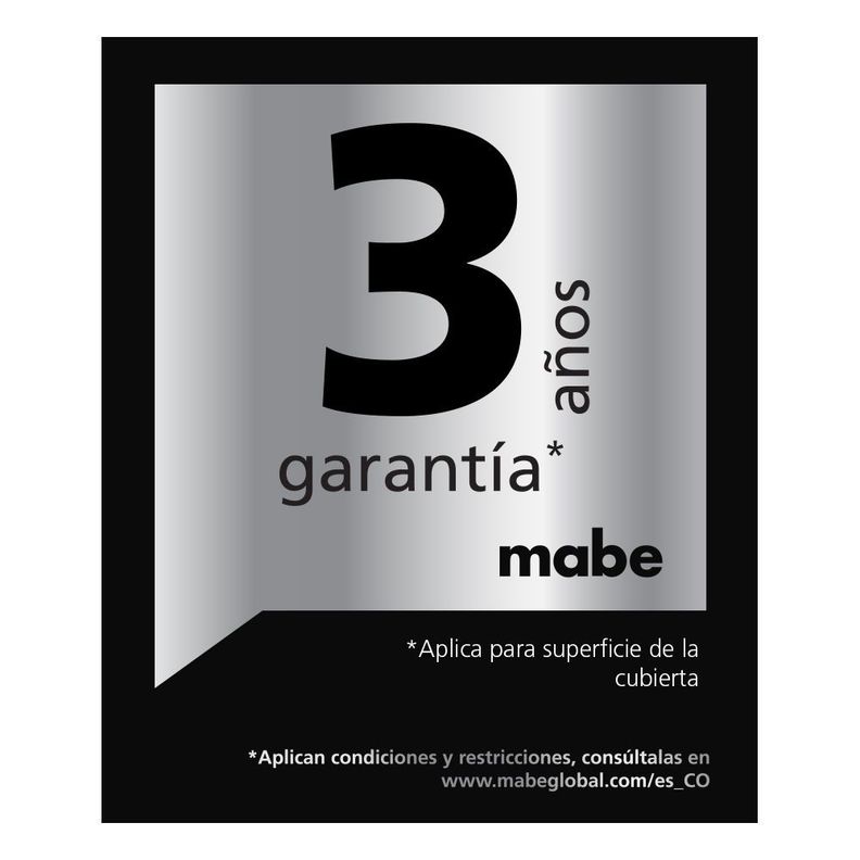 Encimera de Empotrar a Gas 60 cm Inoxidable Mabe CMG6044LD-1-3
