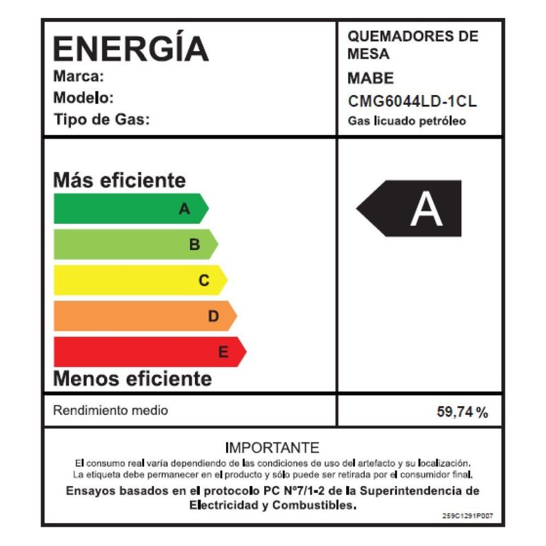 Encimera de Empotrar a Gas 60 cm Inoxidable Mabe CMG6044LD-1-4