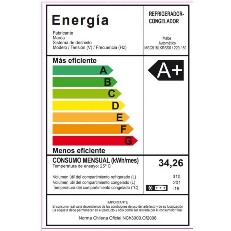Refrigerador Side By Side Tecinverter 518 Lts Mabe Msc518lkrss0-7