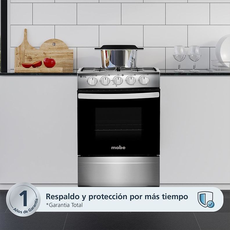 Cocina de Piso a Gas 51 cm Inox Mabe CMC20AXX-2-2
