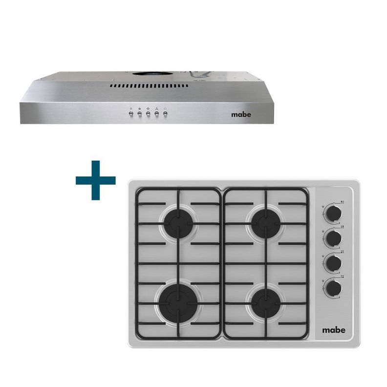Mabe Kit Cubierta + Campana 60cm Inox Mabe CMG6044SD-1C_Cm6045xv0